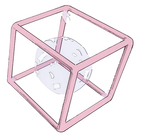 Seifenblase in Würfel